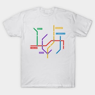 Rock And Roll Train Station Map T-Shirt